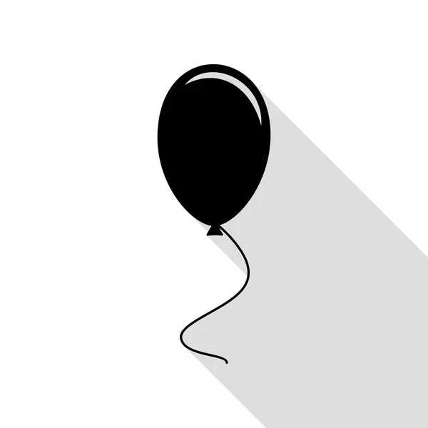 Ilustración de signo de globo. Icono negro con camino de sombra de estilo plano . — Vector de stock