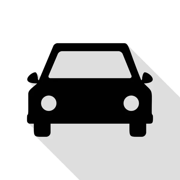 車の記号の図。フラット スタイルのシャドウのパスと黒のアイコン. — ストックベクタ
