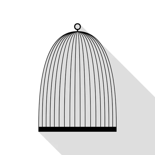 Bird cage sign. Black icon with flat style shadow path. — Stock Vector