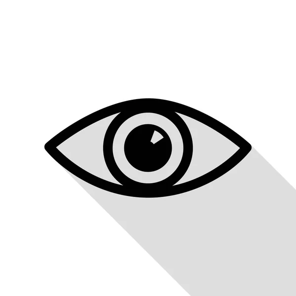 Знак очей ілюстрація. Чорна піктограма з пласким стилем шляху тіні . — стоковий вектор