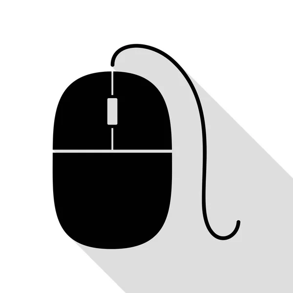 Знак миші ілюстрація. Чорна піктограма з пласким стилем шляху тіні . — стоковий вектор