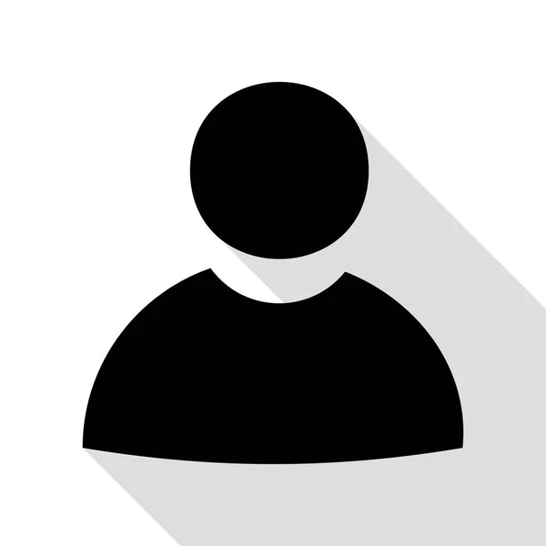 Illustration du signe utilisateur. Icône noire avec chemin d'ombre de style plat . — Image vectorielle