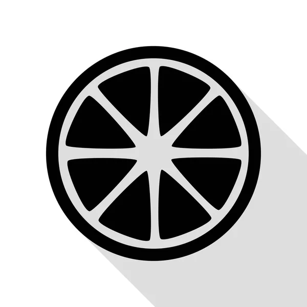 Fruits citron signe. Icône noire avec chemin d'ombre de style plat . — Image vectorielle