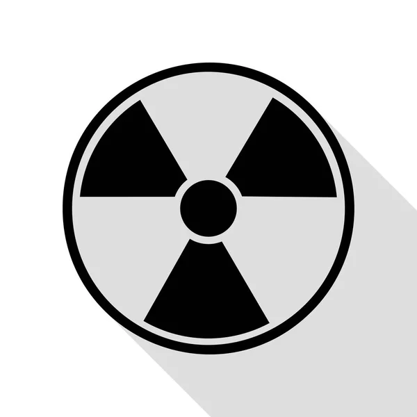 Radiation Round sign. Black icon with flat style shadow path. — Stock Vector