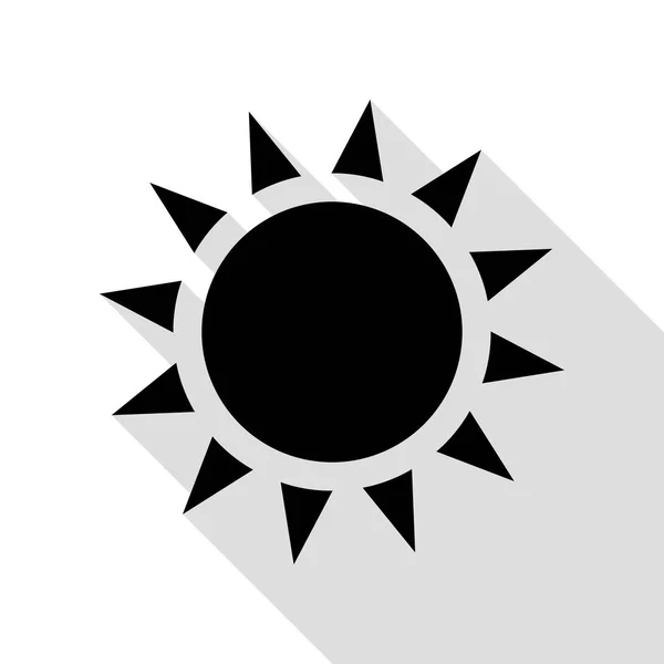 Sonnenzeichen-Illustration. schwarzes Symbol mit flachem Schattenpfad. — Stockvektor