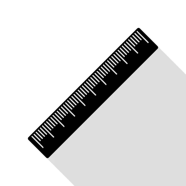 センチメートル定規の記号。フラット スタイルのシャドウのパスと黒のアイコン. — ストックベクタ