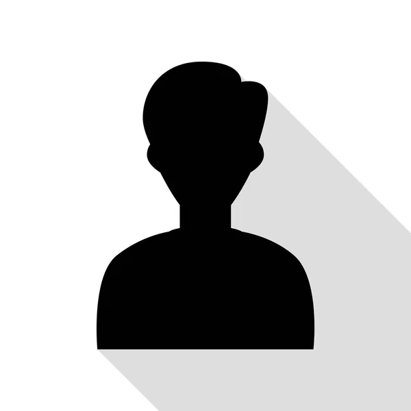 Uživatelský avatar obrázek. Anonymní přihlašování. Černá ikona s ploché styl stínu cestou. — Stockový vektor