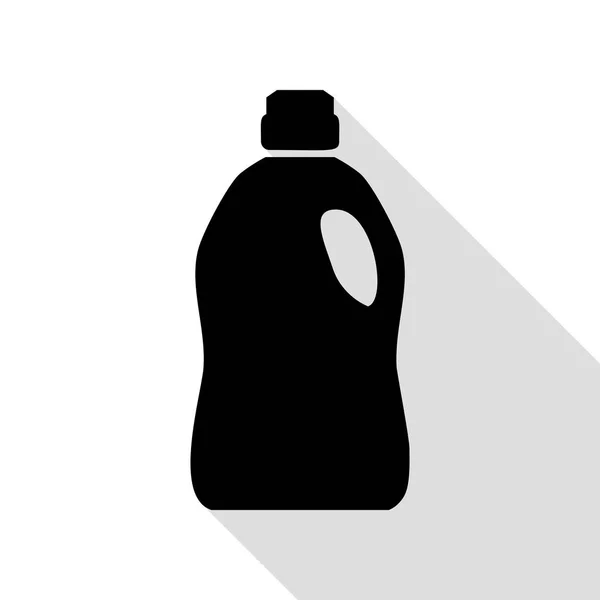 Plastic bottle for cleaning. Black icon with flat style shadow path. — Stock Vector