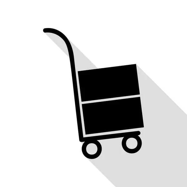 Panneau du camion. Icône noire avec chemin d'ombre de style plat . — Image vectorielle