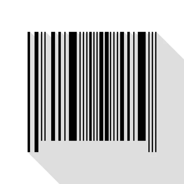 Signe de code à barres. Icône noire avec chemin d'ombre de style plat . — Image vectorielle
