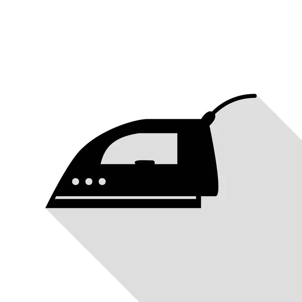 Signe de fer lissant. Icône noire avec chemin d'ombre de style plat . — Image vectorielle