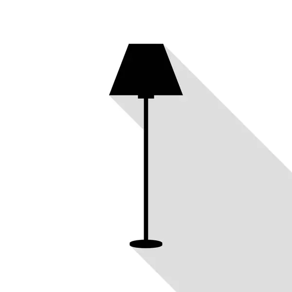 Lámpa egyszerű jel. Fekete ikon, lapos stílusú shadow elérési útja. — Stock Vector