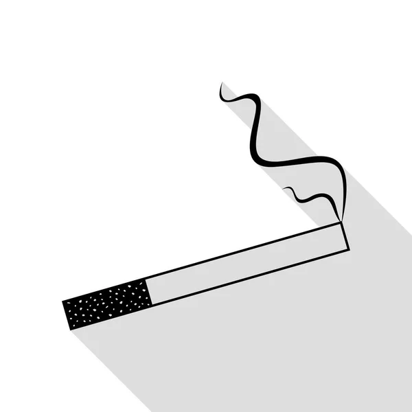 煙アイコンを任意の使用のために大きい。フラット スタイルのシャドウのパスと黒のアイコン. — ストックベクタ