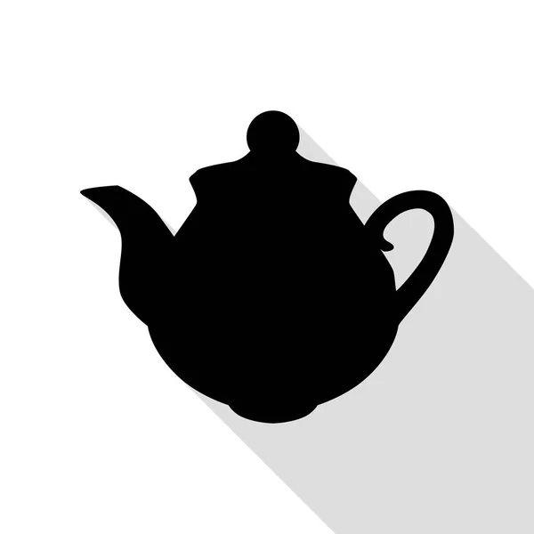 Tea maker sign. Black icon with flat style shadow path. — Stock Vector