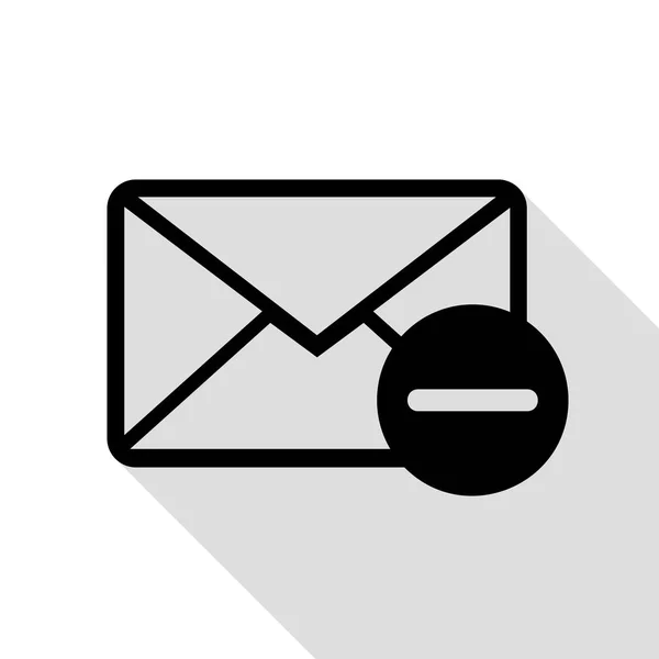 Ilustracja znak poczty. Czarna ikona z ścieżkę cień płaski. — Wektor stockowy