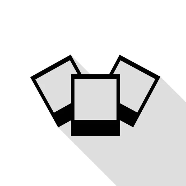 写真の記号の図。フラット スタイルのシャドウのパスと黒のアイコン. — ストックベクタ