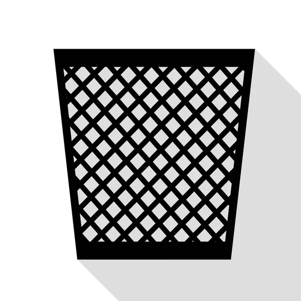 Изображение вывески мусора. Черная иконка с плоской тенью . — стоковый вектор