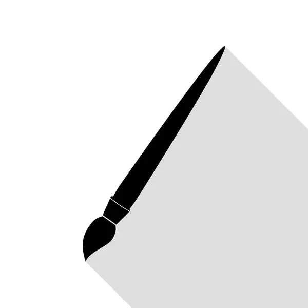 ブラシの記号の図。フラット スタイルのシャドウのパスと黒のアイコン. — ストックベクタ