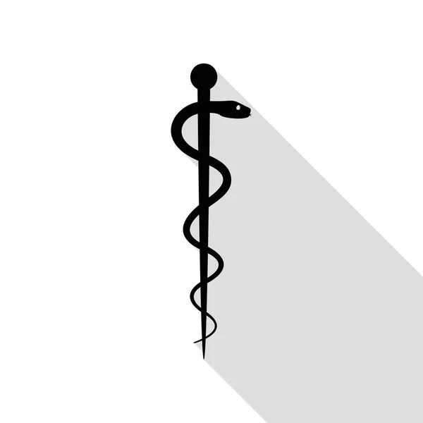 Symbol medycyny. Czarna ikona z ścieżkę cień płaski. — Wektor stockowy