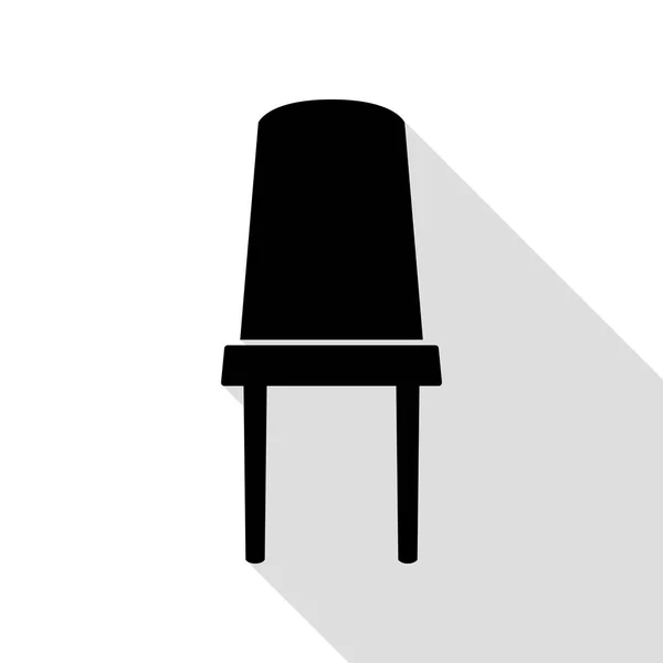 Γραφείο καρέκλα σημάδι. Μαύρο εικονίδιο με επίπεδη στυλ σκιάς διαδρομή. — Διανυσματικό Αρχείο