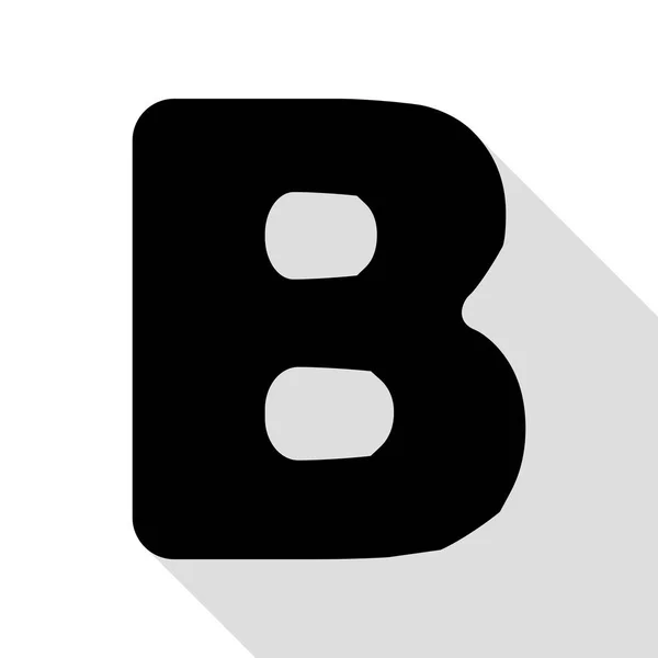 Letra B elemento plantilla de diseño de signo. Icono negro con camino de sombra de estilo plano . — Vector de stock