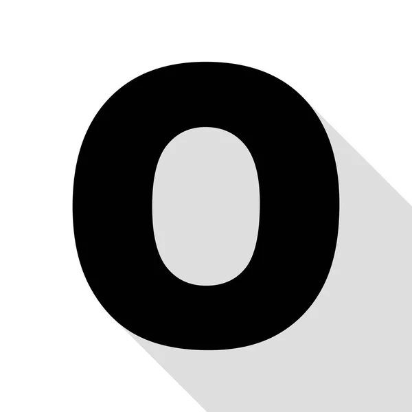 Letra O elemento plantilla de diseño de signo. Icono negro con camino de sombra de estilo plano . — Vector de stock