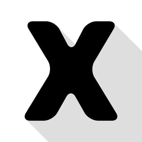 Carta X elemento modelo de design de sinal. Ícone preto com estilo plano caminho de sombra . — Vetor de Stock