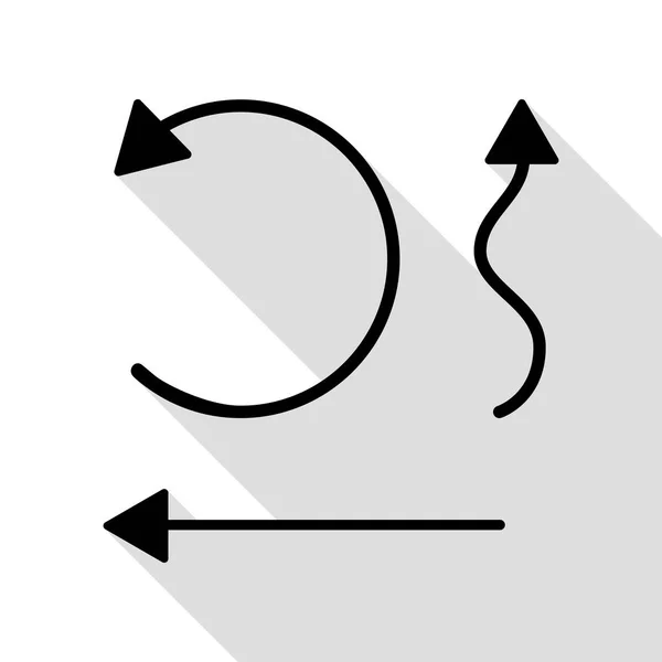 Simple mis à Interface Flèches icône noire avec chemin d'ombre de style plat . — Image vectorielle