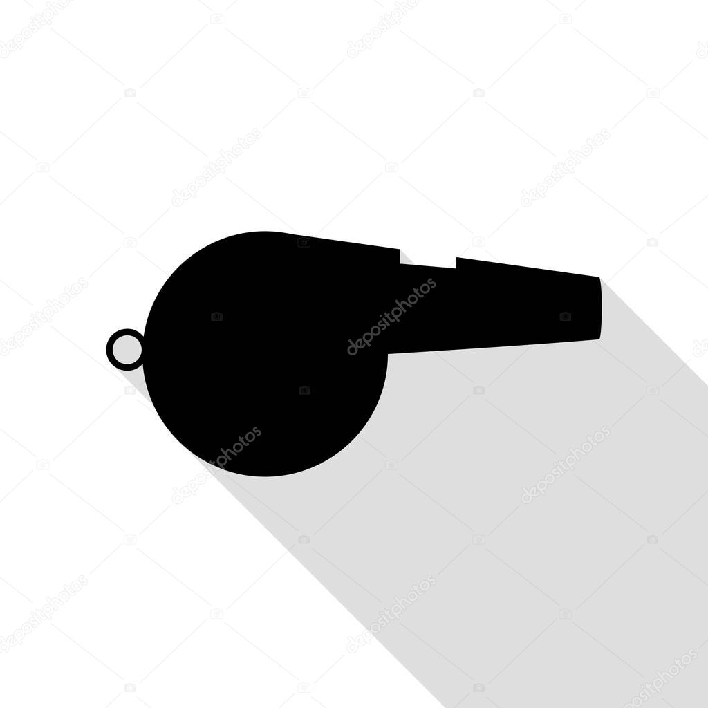 Whistle sign. Black icon with flat style shadow path.