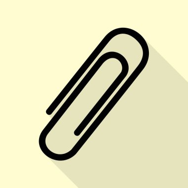 İşareti illüstrasyon klip. Düz stil gölge yoluyla krem arka plan üzerinde siyah simgesi.