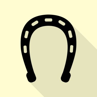 Nal işareti illüstrasyon. Düz stil gölge yoluyla krem arka plan üzerinde siyah simgesi.