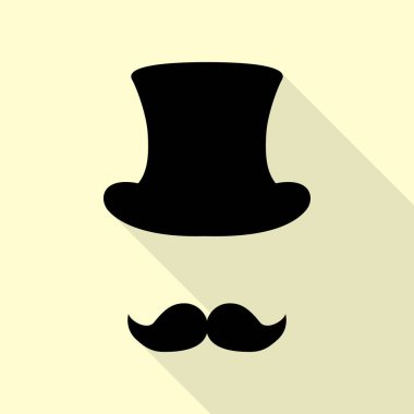 Hipster Aksesuar tasarımı. Düz stil gölge yoluyla krem arka plan üzerinde siyah simgesi.