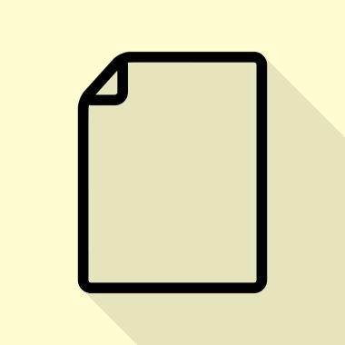 Dikey belge işareti illüstrasyon. Düz stil gölge yoluyla krem arka plan üzerinde siyah simgesi.