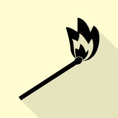 Maç işareti illüstrasyon. Düz stil gölge yoluyla krem arka plan üzerinde siyah simgesi.