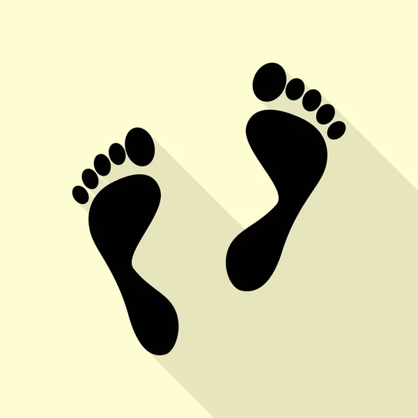 Знак отпечатков ног. Черная иконка плоского стиля на белом . — стоковый вектор