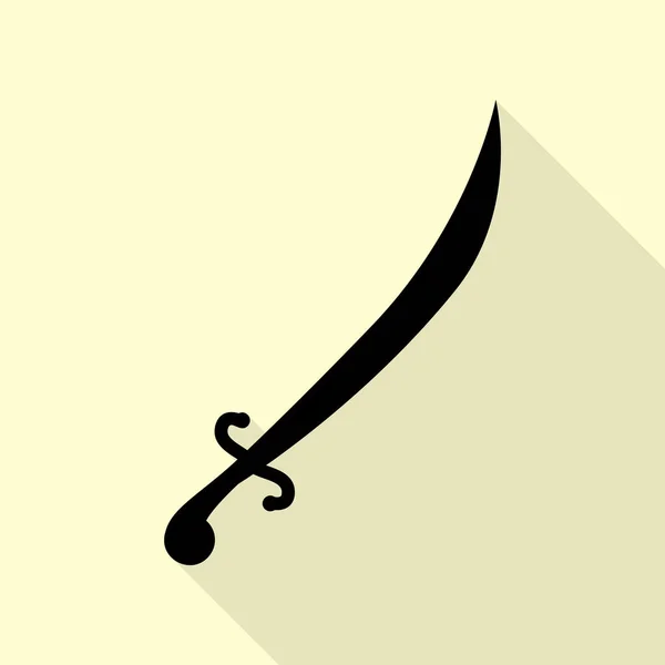 Illustration de signe d'épée. Style plat icône noire sur blanc . — Image vectorielle