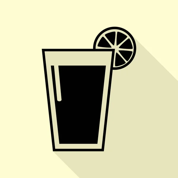 Un bicchiere di icone del succo. Icona nera in stile piatto su bianco . — Vettoriale Stock
