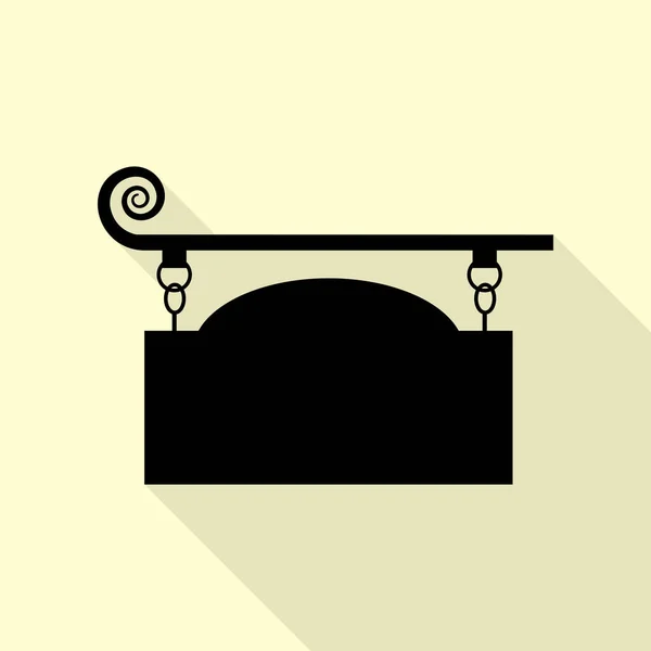 Signo de hierro forjado para el diseño anticuado. Icono negro con camino de sombra de estilo plano sobre fondo crema . — Vector de stock