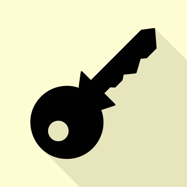 Signo clave ilustración. Icono negro con camino de sombra de estilo plano sobre fondo crema . — Vector de stock