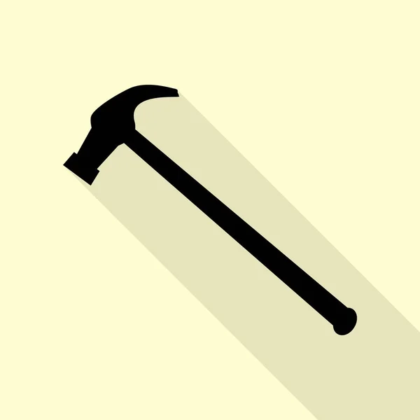 J'ai vu une simple icône. Icône noire avec chemin d'ombre de style plat sur fond crème . — Image vectorielle