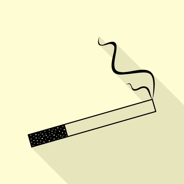 Icône de fumée idéal pour tout usage. Icône noire avec chemin d'ombre de style plat sur fond crème . — Image vectorielle