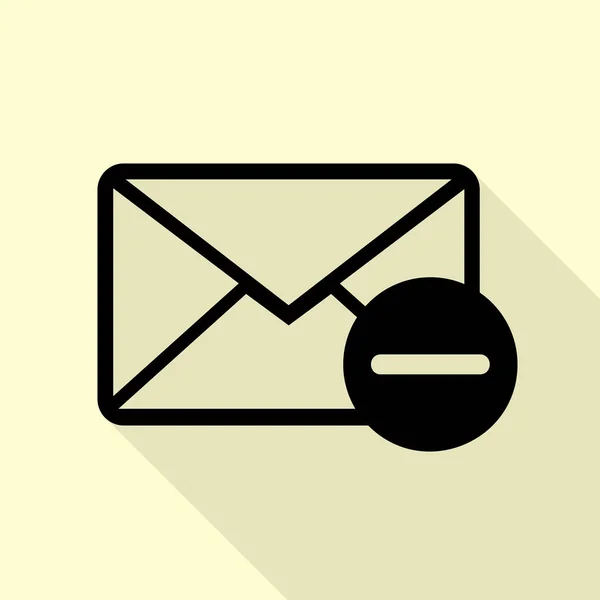 Mail teken illustratie. Zwarte pictogram met vlakke stijl schaduw pad op crème achtergrond. — Stockvector