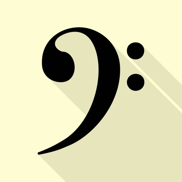 Ilustración del signo del cubo. Icono negro con camino de sombra de estilo plano sobre fondo crema . — Vector de stock