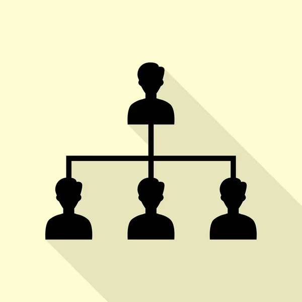 Signo de marketing de mídia social. Ícone preto com estilo plano sombra caminho no fundo creme . —  Vetores de Stock