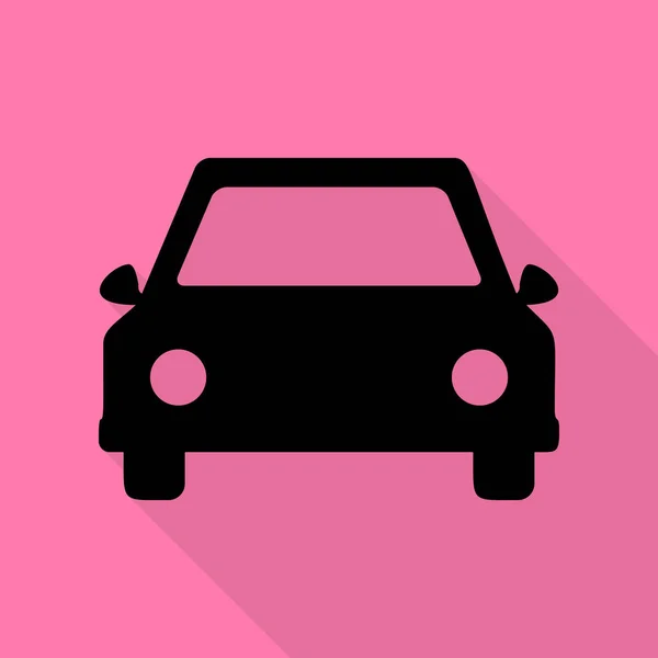 Ilustración de letreros. Icono negro con camino de sombra de estilo plano sobre fondo rosa . — Vector de stock