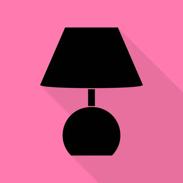 ランプ印イラスト。ピンクの背景にフラット スタイル シャドウ パスと黒のアイコン. — ストックベクタ