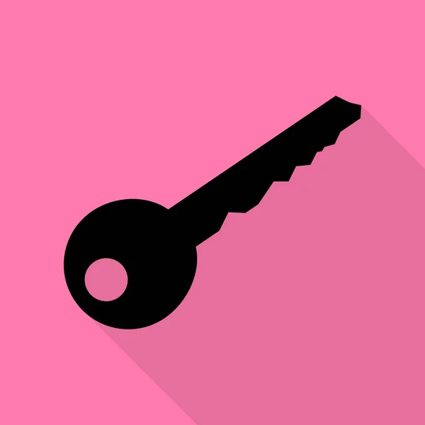 Illustration des signes clés. Icône noire avec chemin d'ombre de style plat sur fond rose . — Image vectorielle