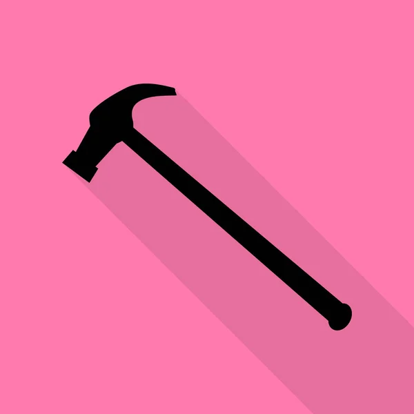 Sah einfaches Symbol. schwarzes Symbol mit flachem Schattenpfad auf rosa Hintergrund. — Stockvektor