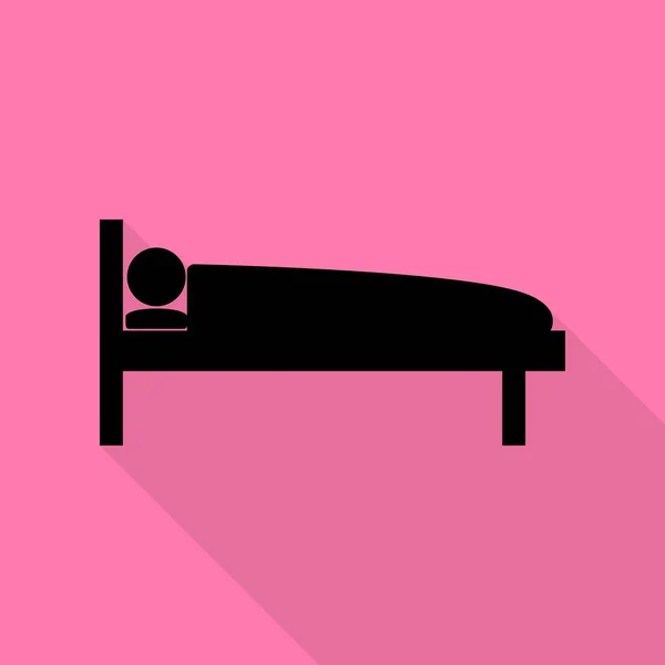 Ziekenhuis teken illustratie. Zwarte pictogram met vlakke stijl schaduw pad op roze achtergrond. — Stockvector