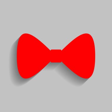 Papyon simgesi. Vektör. Yumuşak gölge gri arka plan üzerinde kırmızı simge.